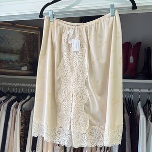Cream Lace Trim Bloomer Shorts
